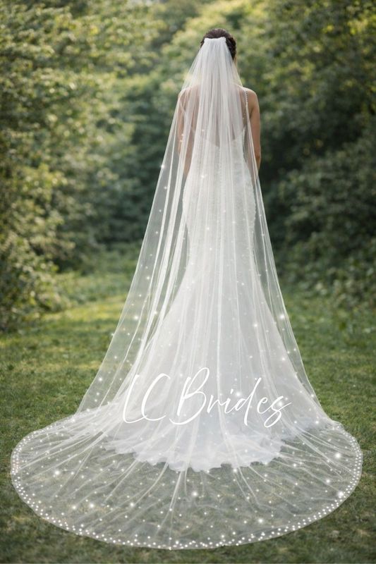 LUXANA | Cathedral Wedding Veil with Sparkling Crystals