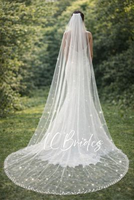 LUXANA | Cathedral Wedding Veil with Sparkling Crystals