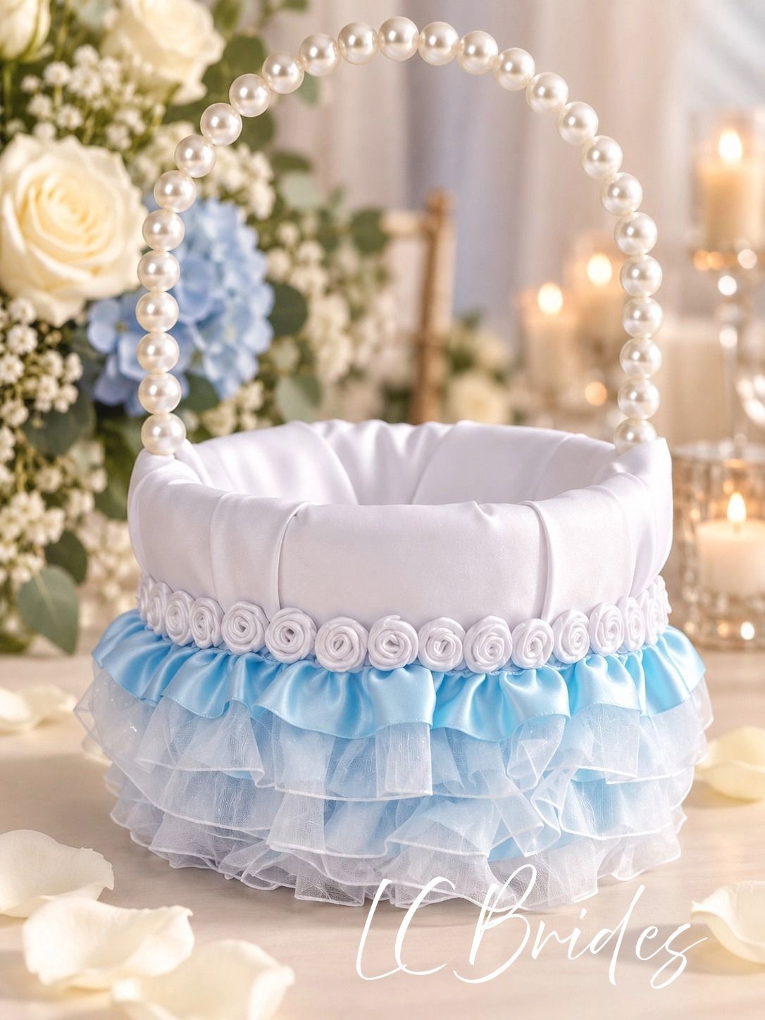 Princess Flower Girl Basket - Blue Princess Flower Girl Basket - Blue