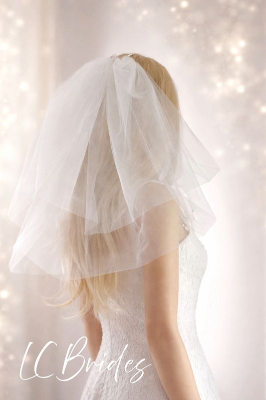 2 Tier Modern Bubble Wedding Veil