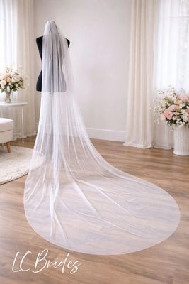 CHRISTINA | Soft Cathedral Length Wedding Veil, English Net CHRISTINA | Soft Cathedral Length Wedding Veil, English Net