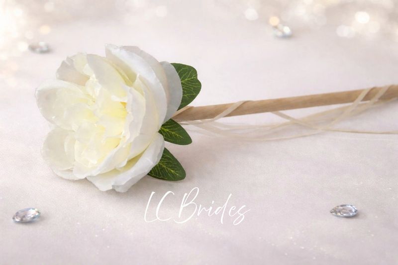 Ivory Flower Wand for Flower Girl Alternative
