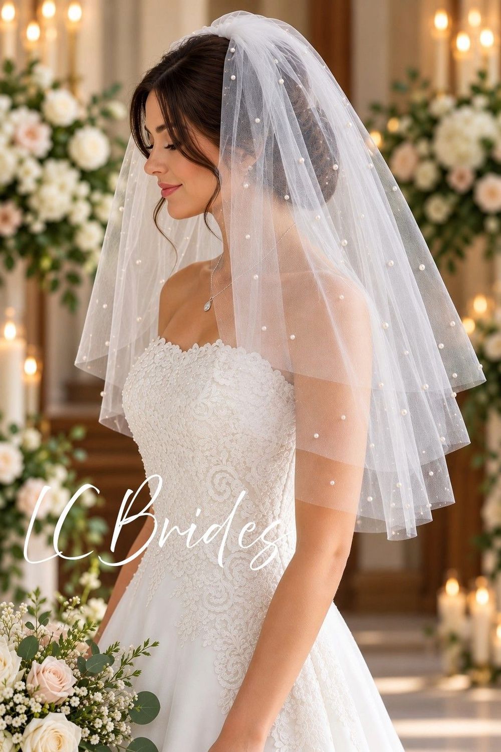 The Margot | Three-Tier Scattered Pearl Wedding Veil The Margot | Three-Tier Scattered Pearl Wedding Veil