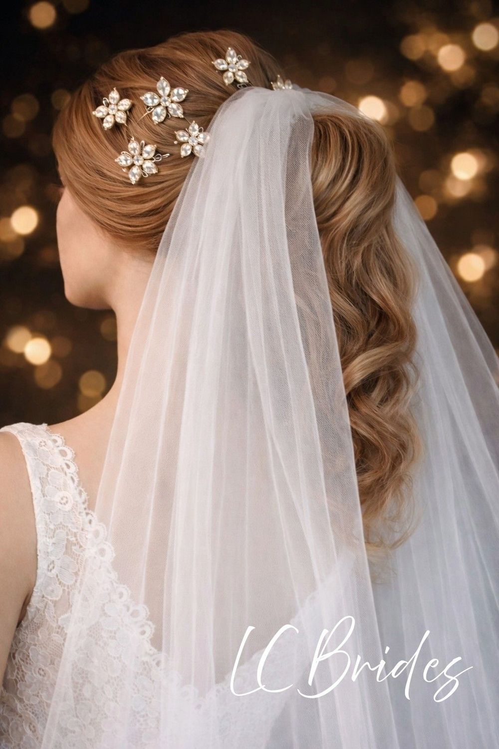 BONNIE SHORT | 2 Tier Ponytail Wedding Veil