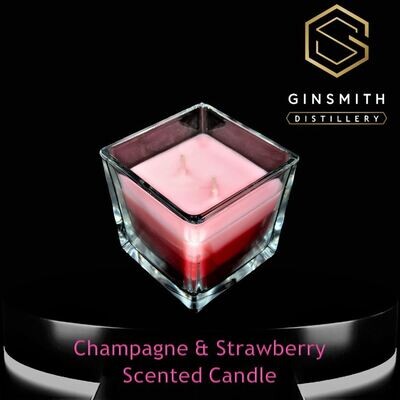Strawberry & Champagne scented double wick Candle