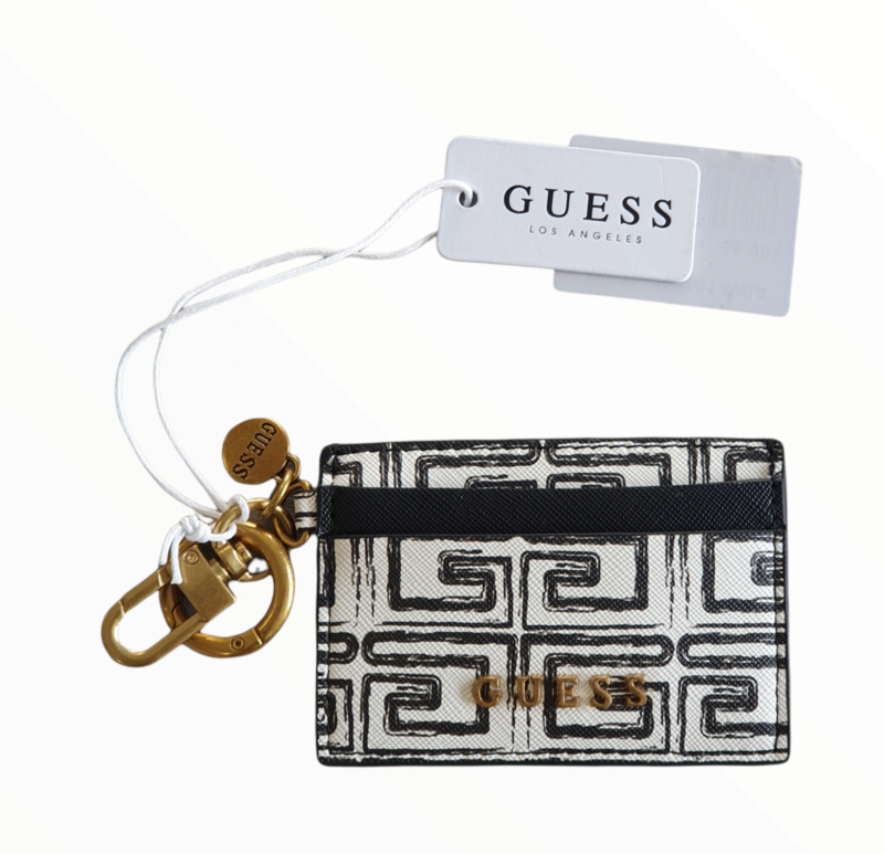 Guess Porta carte credito e portachiavi Nero/Bianco