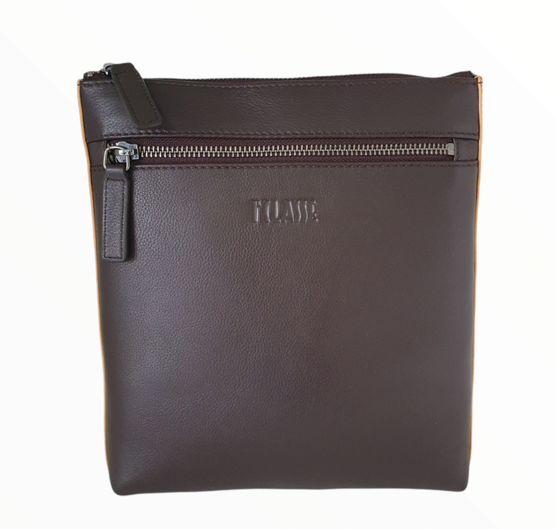 Alviero Martini 1a Classe Borsello uomo medio in pelle Dark Brown