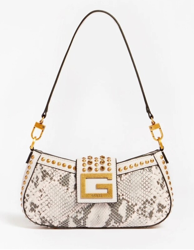 Guess Borsa a spalla pitone Rosa