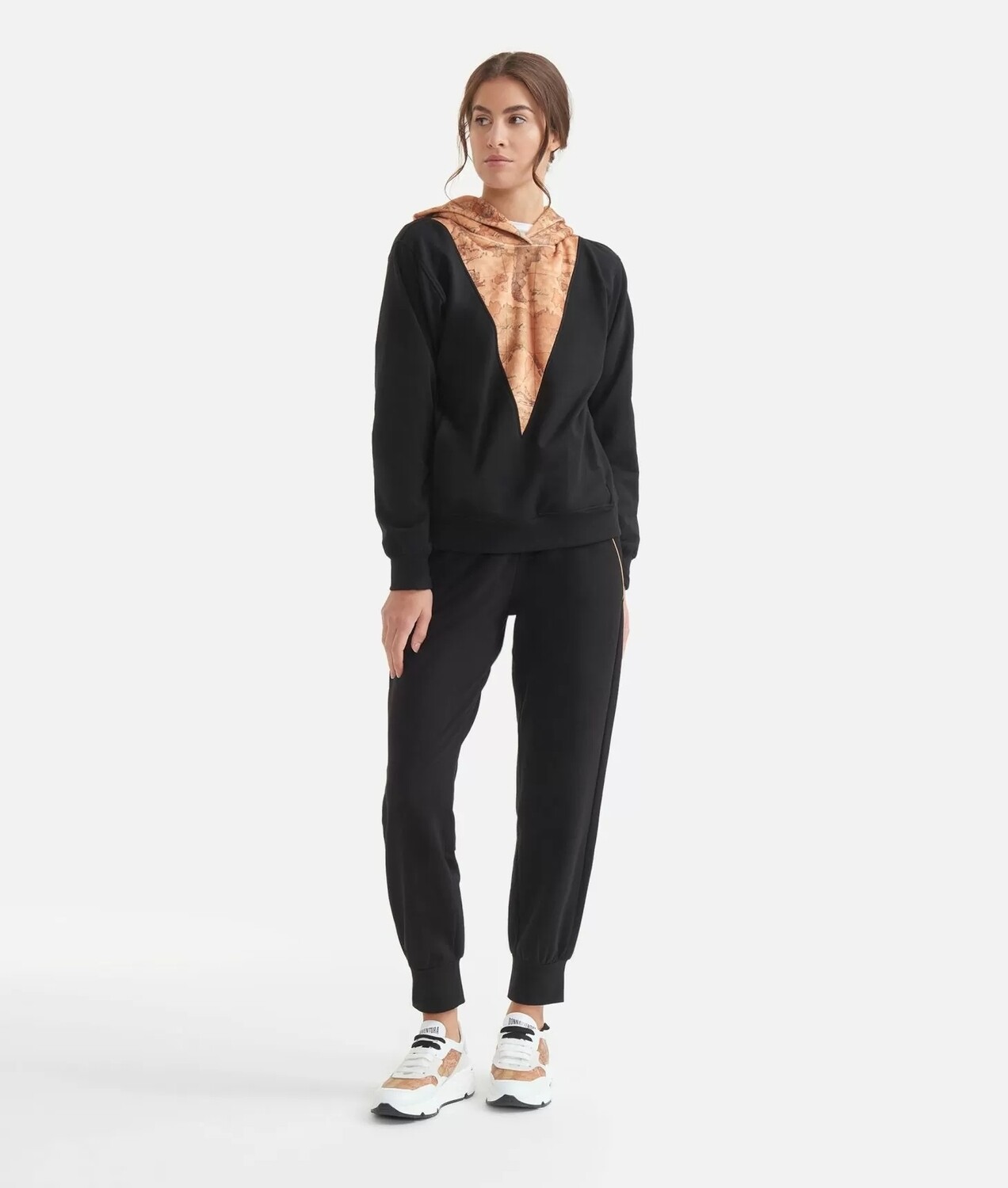 Pantaloni Donna Alviero Martini 1A Classe (Donnavventura) Jogging in Felpa  Nero