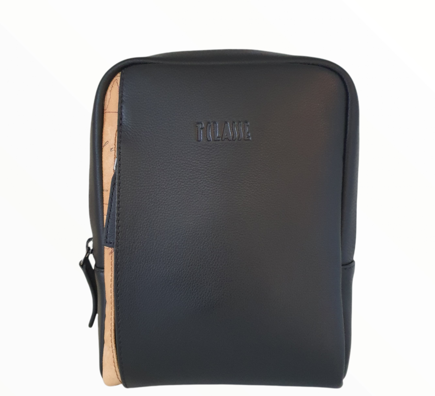 Alviero Martini 1a Classe borsello uomo piccolo in pelle Nero/Geo Classic 