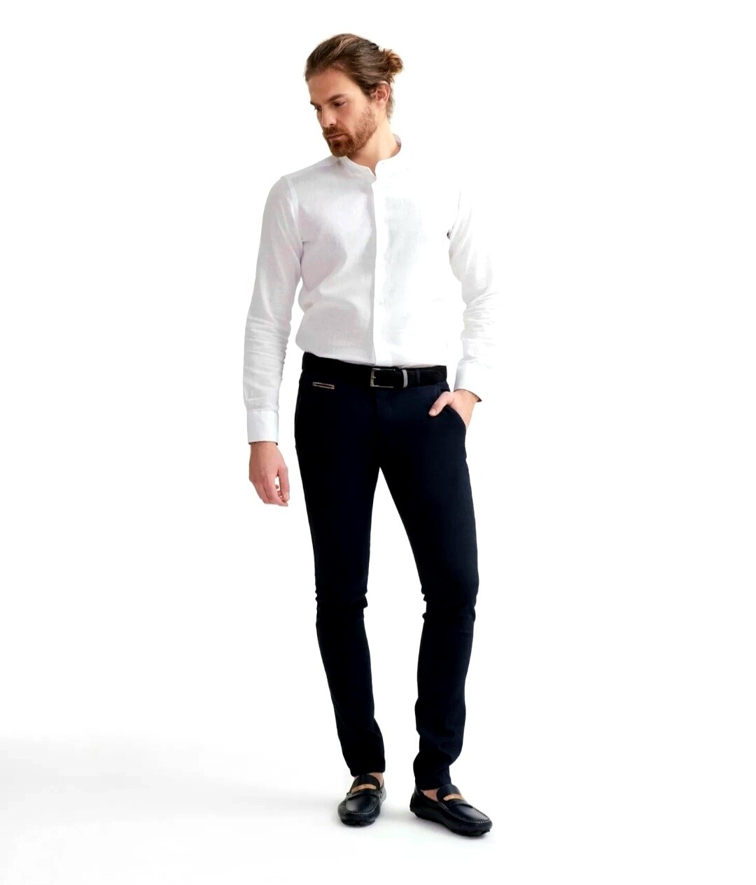 Alviero Martini 1A Classe Pantalone Uomo Super Slim in Cotone estivo Nero
