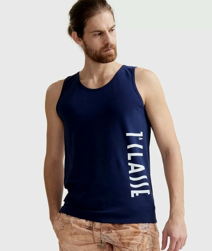 Alviero Martini 1A Classe Canotta Uomo Logo Navy Blue