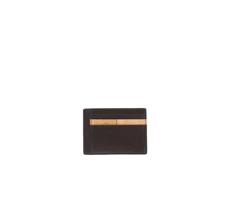 Alviero Martini 1A Classe portacarte uomo piccolo in pelle Dark Brown in tessuto Geo Classic 