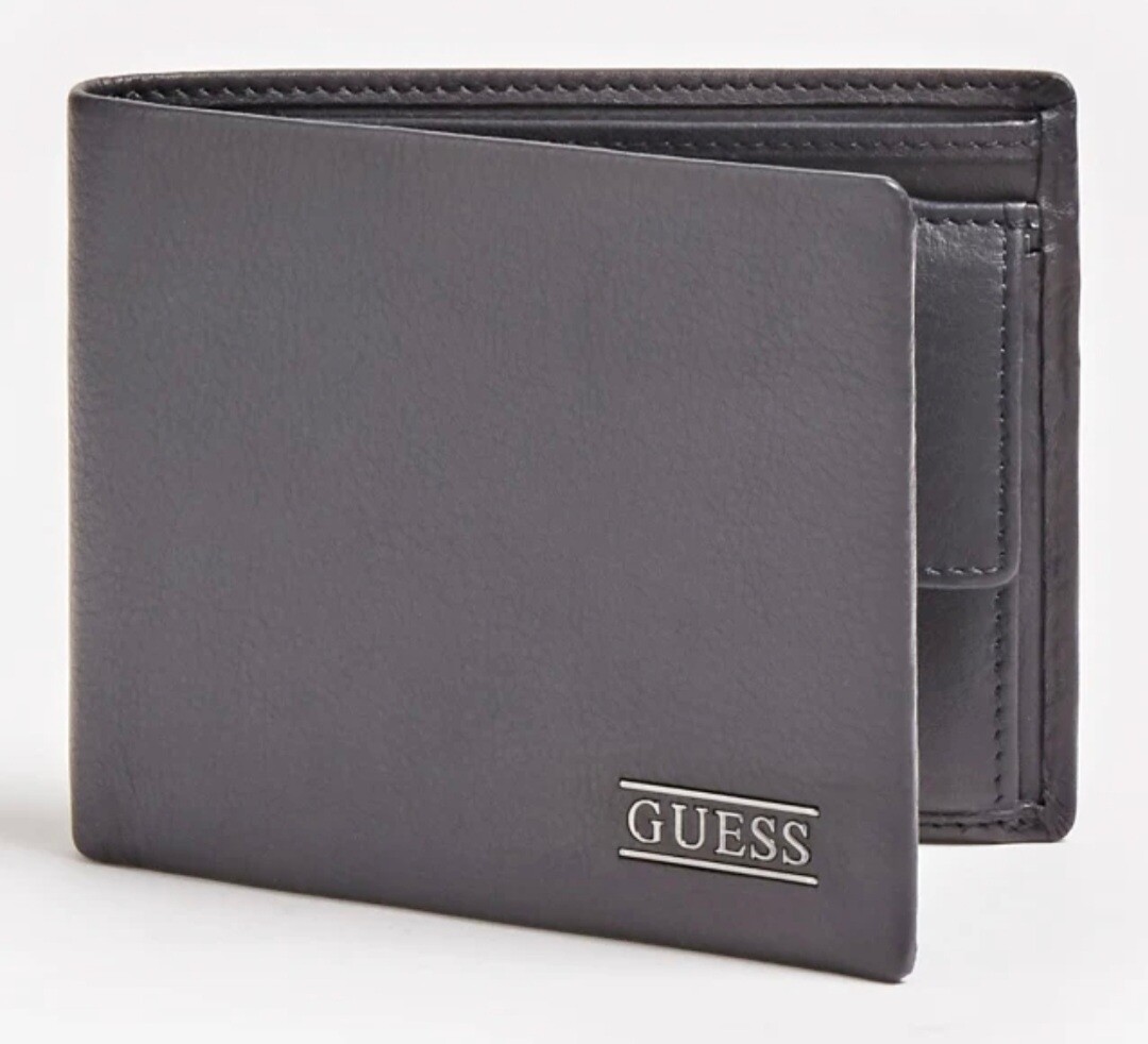 Guess Portafoglio Uomo new boston vera pelle Blu