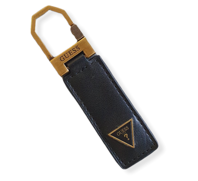 Guess Portachiavi Uomo Logo Triangolo Nero