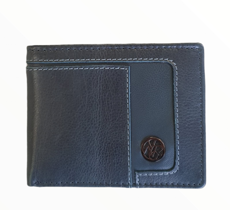 Y Not? portafoglio Uomo piccolo in pelle Blu Navy 