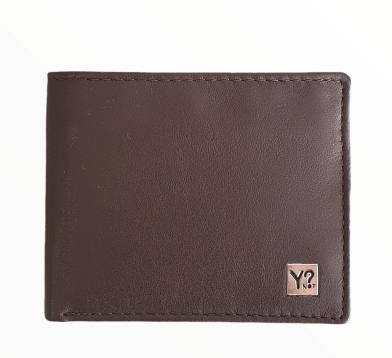 Y Not? portafoglio Uomo piccolo in pelle Dark Brown 