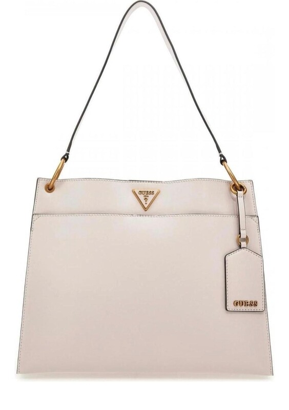 Guess Borsa a Spalla Grande Basilea Tortora Chiaro