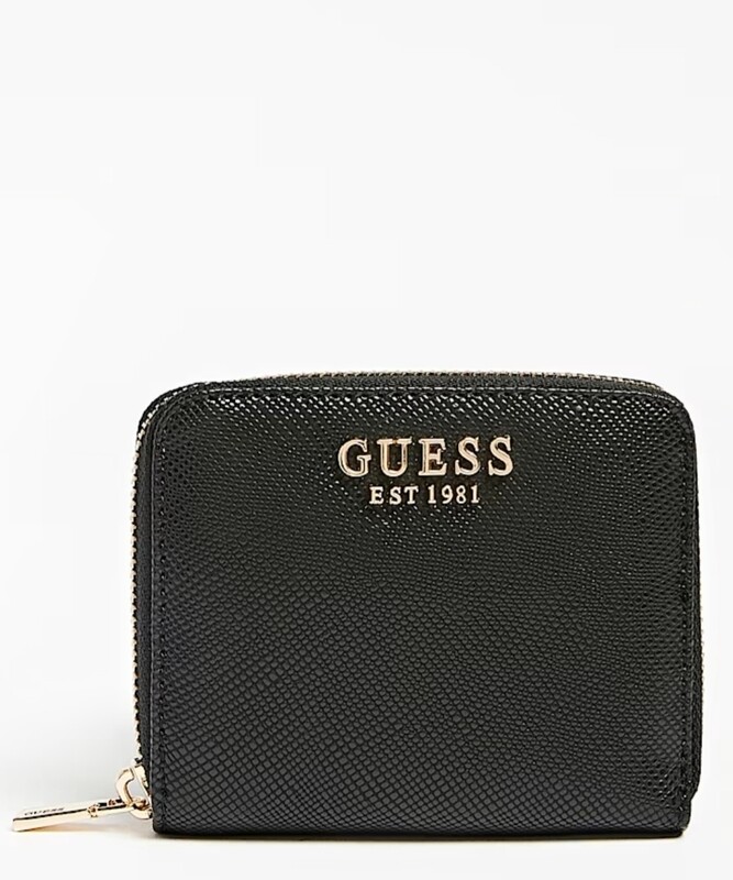 Guess Mini portafoglio Laurel saffiano Nero