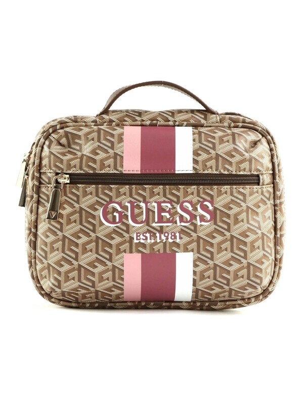 Guess Beauty case Piccolo Wilder G Cube logo Taupe