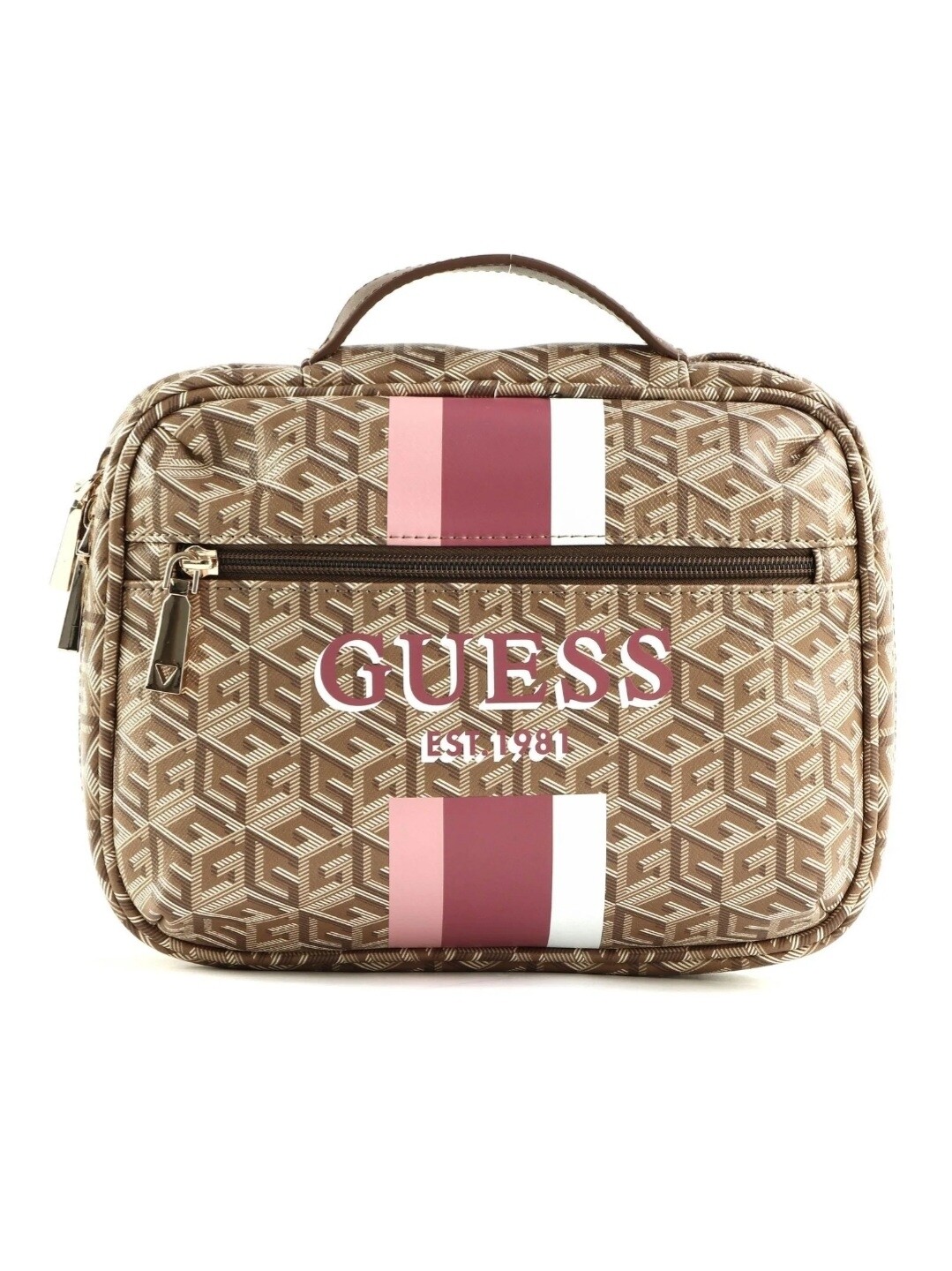 Guess Beauty case Piccolo Wilder G Cube logo Taupe