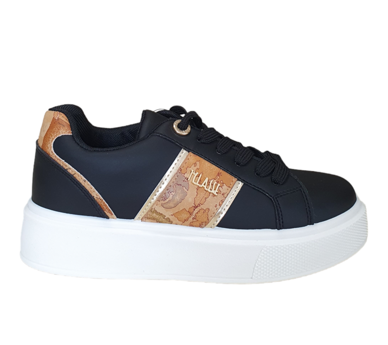 Alviero Martini 1A Classe Sneakers in eco nappa liscia con fondo a cassetta Nere