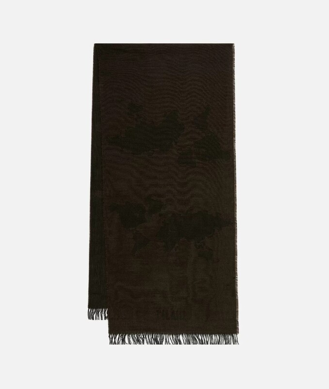 Alviero Martini 1A Classe Sciarpa Geo Pieno Frange 44 x 185 Dark Brown