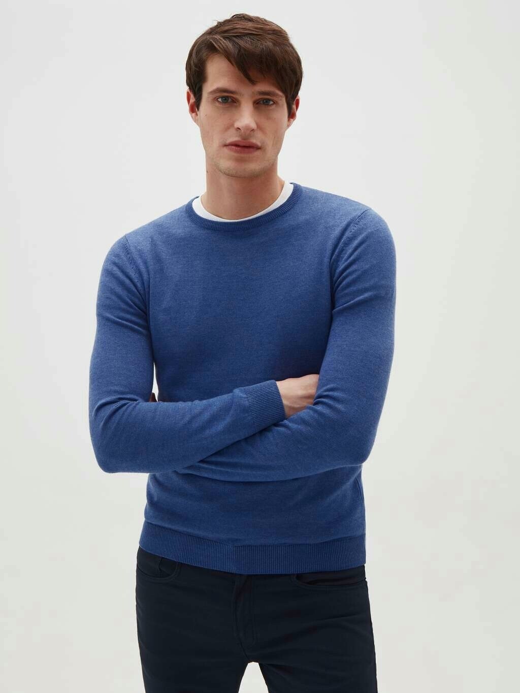 Impure Pullover Leggero Misto Lana Denim