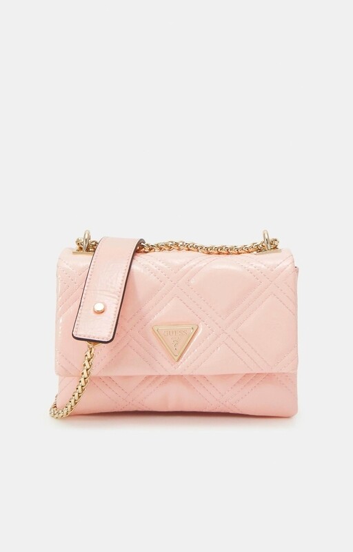 Guess Mini tracolla Deesa Trapuntata Vernice Blush 