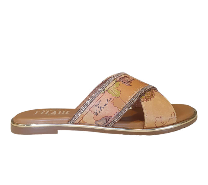 Alviero Martini 1A Classe Ciabatta Strass Geo Beige