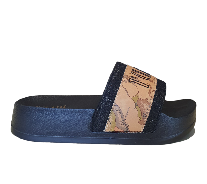 Alviero Martini 1A Classe Ciabatta Zeppa Nera