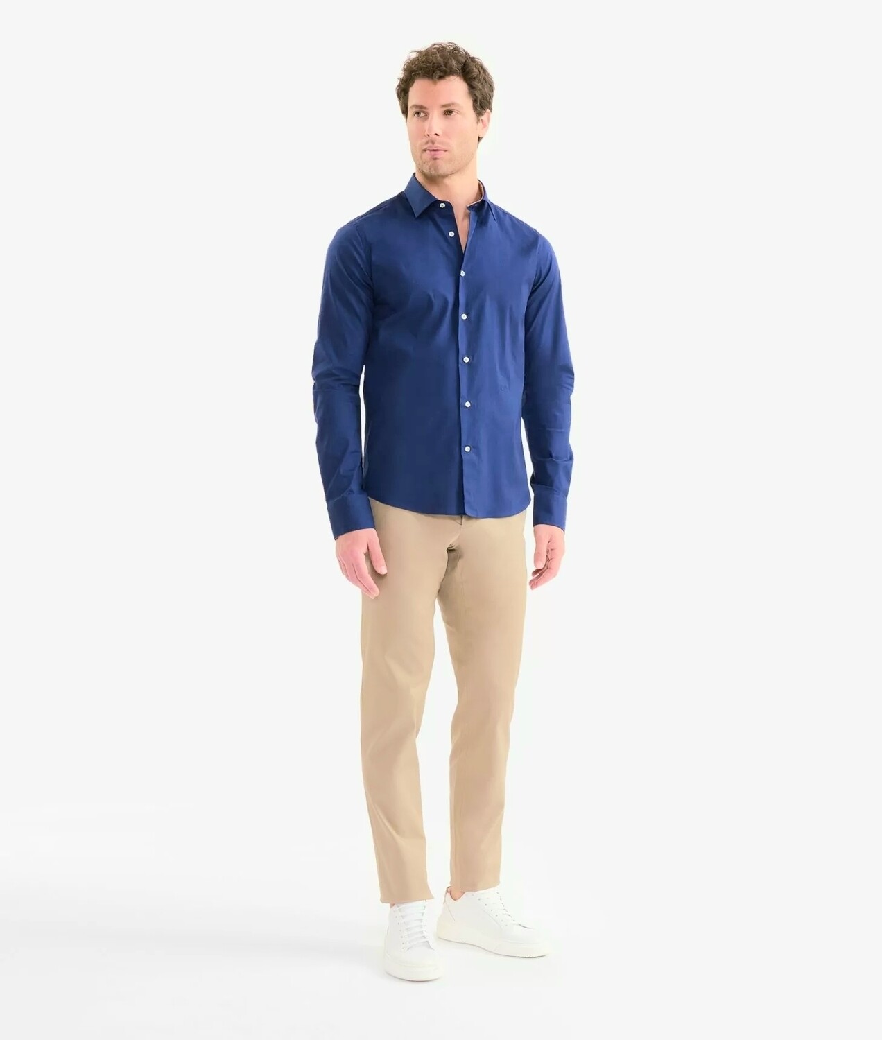 Alviero Martini 1A Classe Pantalone Uomo super slim in cotone estivo Biscotto