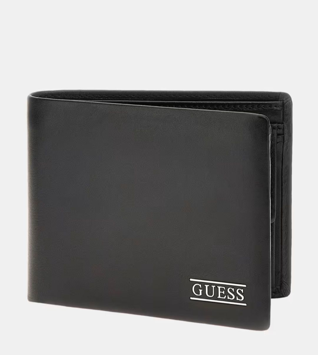 Guess Portafoglio Grande uomo New boston vera pelle Nero