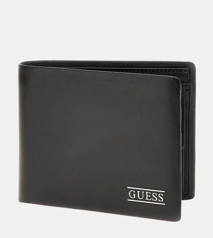 Guess portafoglio Uomo New Boston vera pelle Nero