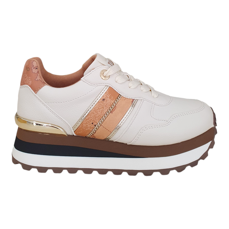 Alviero Martini 1A Classe Sneakers Running con Catena Off White/Geo Beige