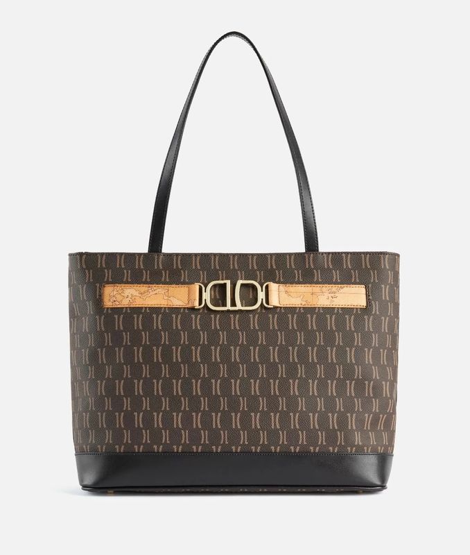 Alviero Martini 1A Classe 3D Monogram borsa shopping Nera/Marrone