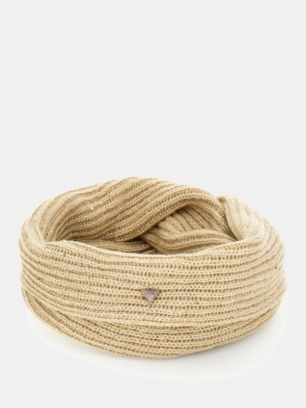 Guess Sciarpa scaldacollo a costine Beige Lurex