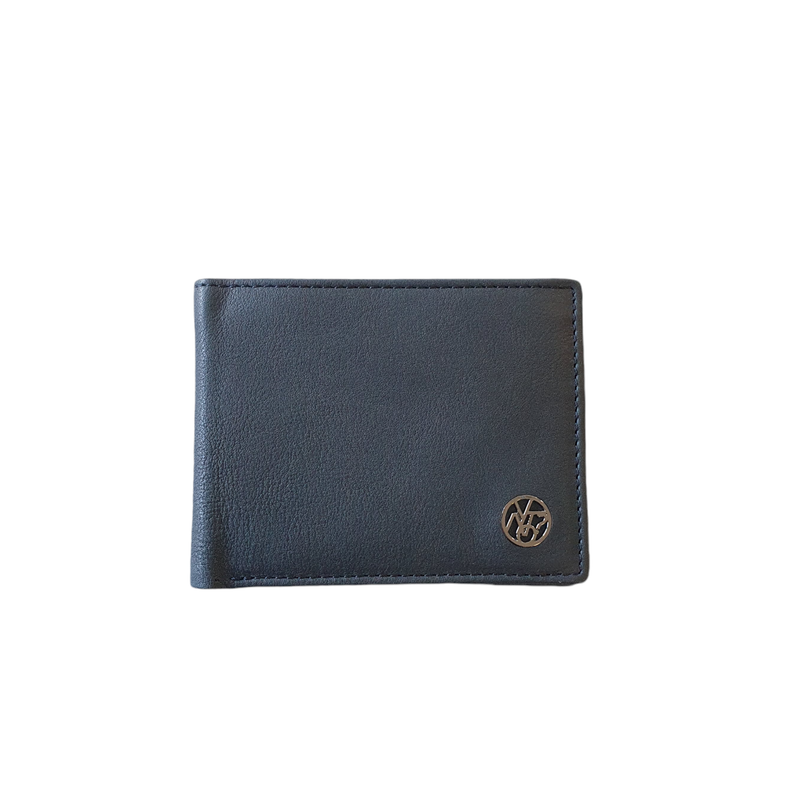 Y Not? portafoglio Uomo piccolo in pelle martellata Blu Navy