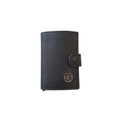 Y Not? Metal Clip Card In Pelle Martellata Nero