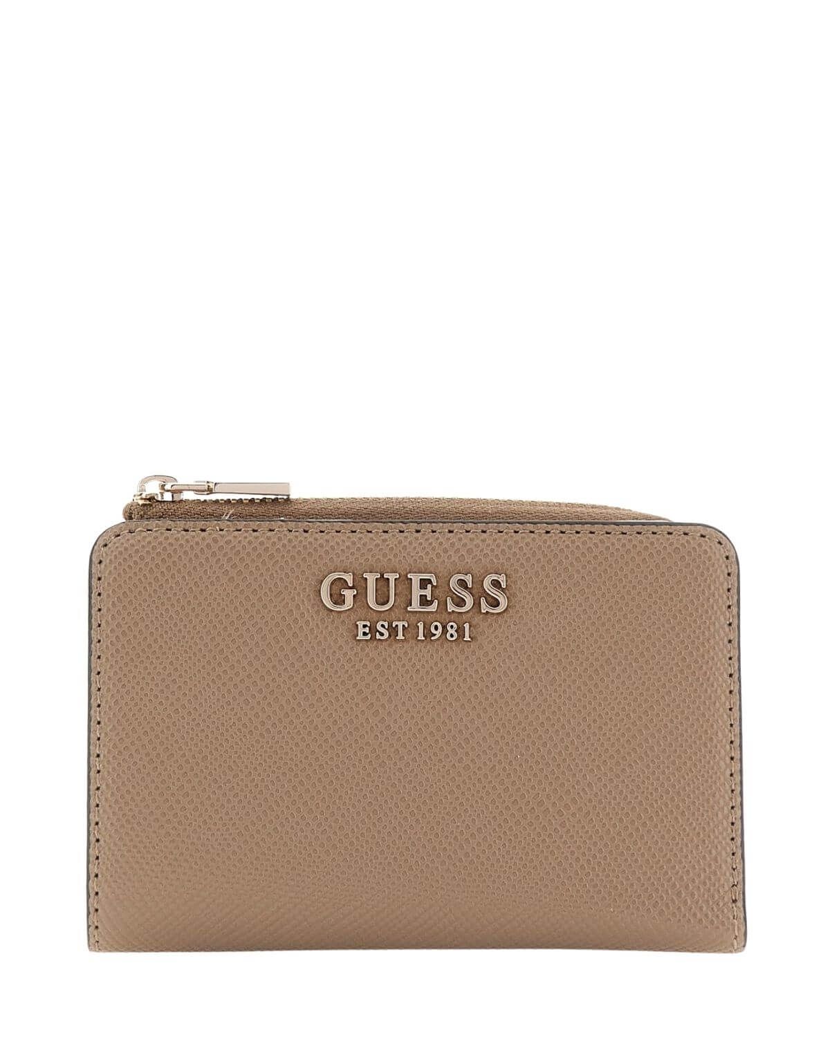 Guess Mini portafoglio laurel saffiano Dark Taupe