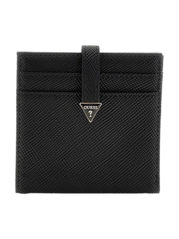 Guess Porta carte di credito laurel Saffiano Nero