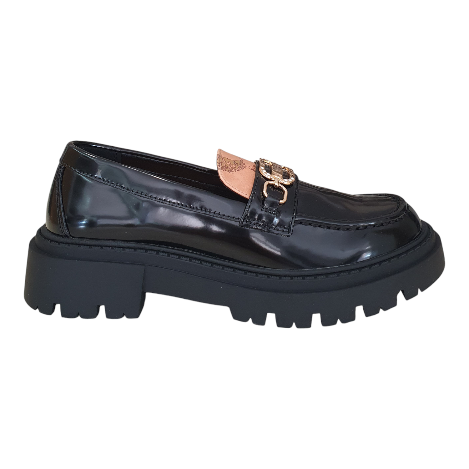 Alviero Martini 1A Classe Mocassino con Strass Nero Lucido