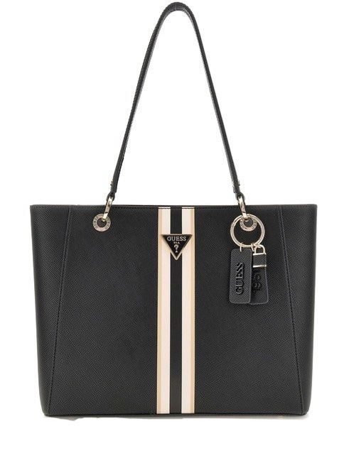 Guess Shopper noelle con Fascia Saffiano Nera