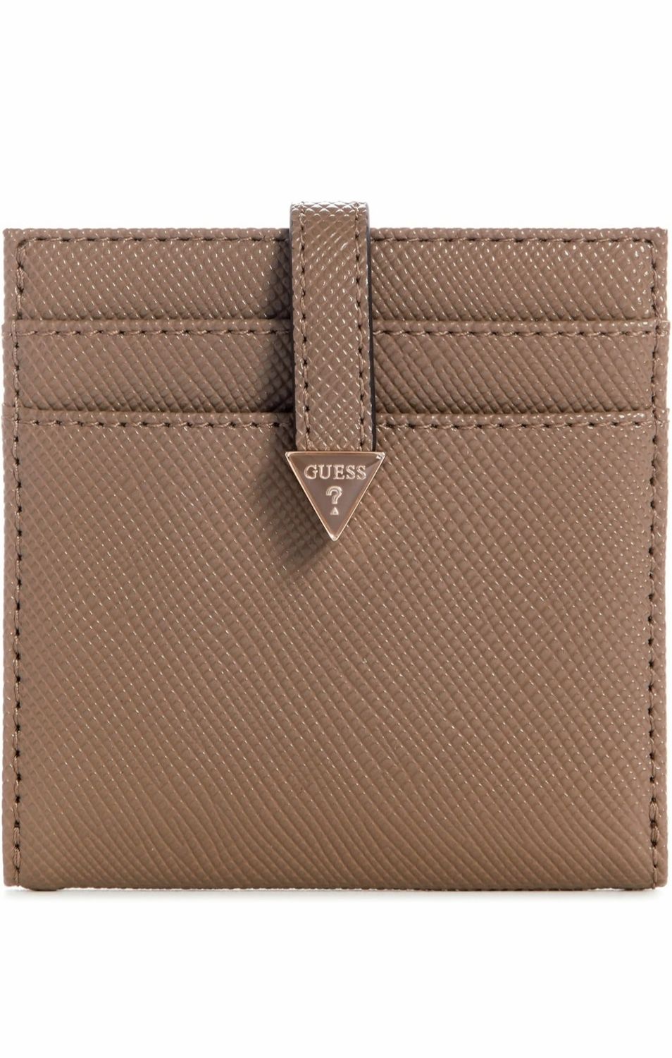 Guess Porta carte di credito laurel Saffiano Dark Taupe