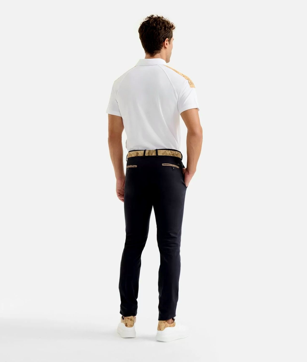 Alviero Martini 1A Classe Pantaloni Uomo super slim in cotone invernale stretch Nero