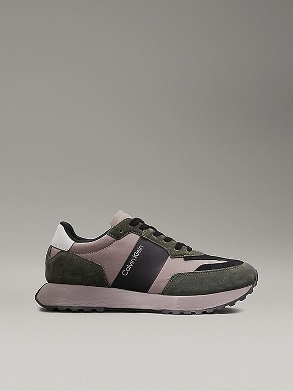 Calvin klein Sneakers in Camoscio Uomo Dark Olive/Black/Cinder