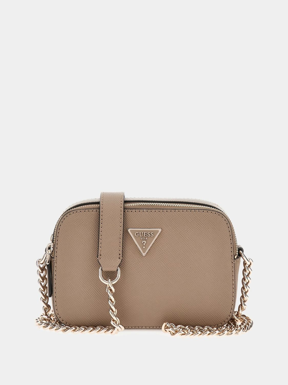 Guess Tracolla noelle saffiano Dark Taupe