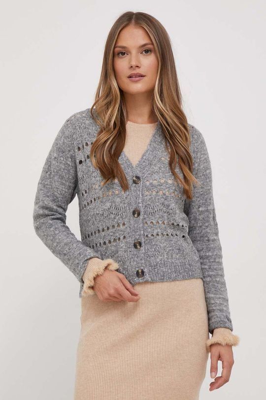 Pepe Jeans Cardigan in misto lana, colore grigio