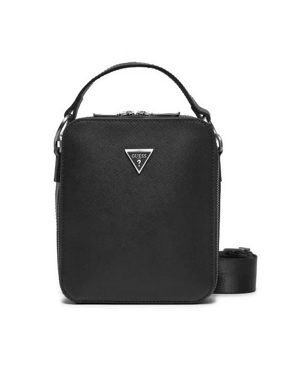 Guess tracolla certosa saffiano eco Nero