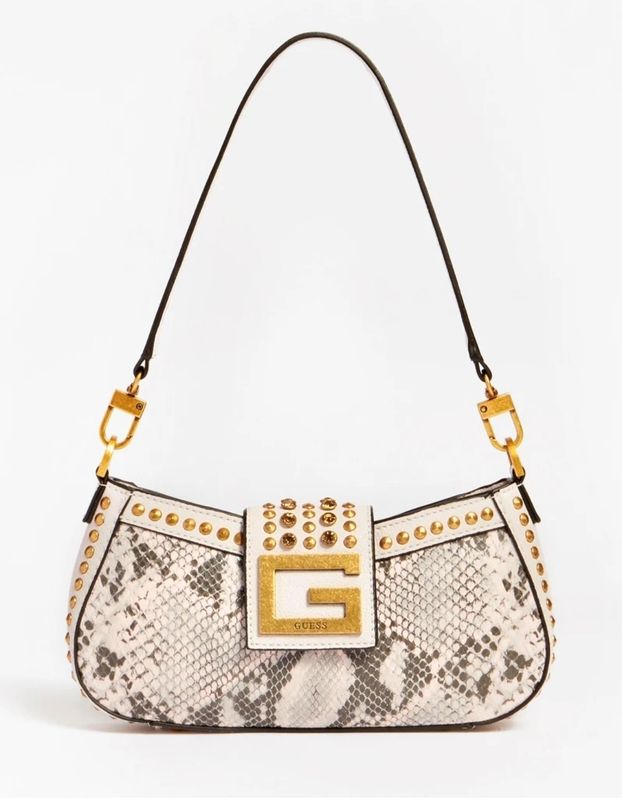 Guess Borsa a spalla pitone Rosa
